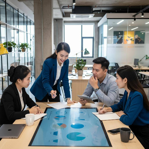 Mô tả công việc nhân viên kinh doanh - Môi trường làm việc năng động và cơ hội phát triển là yếu tố hấp dẫn của nghề sales.