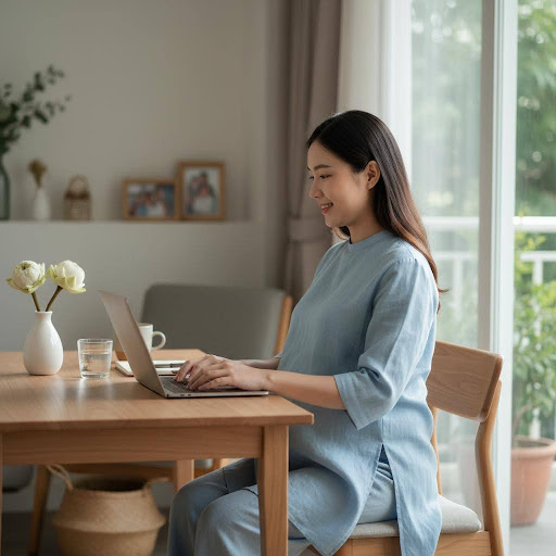 Mẹ bầu vẫn có thể duy trì sự nghiệp, độc lập tài chính và năng suất hiệu quả ngay tại không gian quen thuộc của mình.