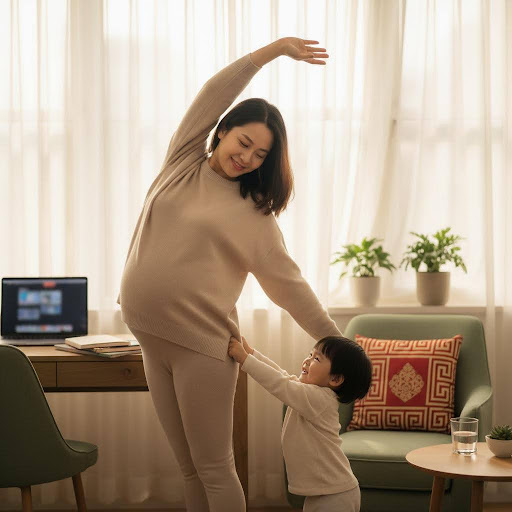 Cân bằng giữa công việc, sức khỏe và nghỉ ngơi là bí quyết để mẹ bầu thành công khi làm việc tại nhà.