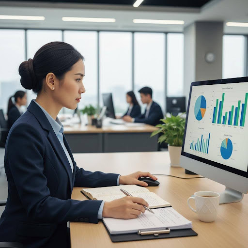 Quy trình kê khai và nộp thuế điện tử đòi hỏi sự chính xác và tập trung cao độ.